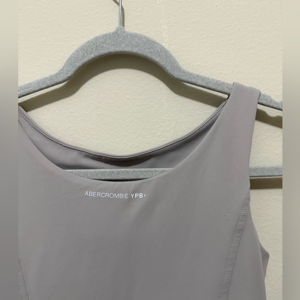 Abercrombie ypb mixed fabric jumpsuit Size 13/14 light taupe - Picture 7 of 9